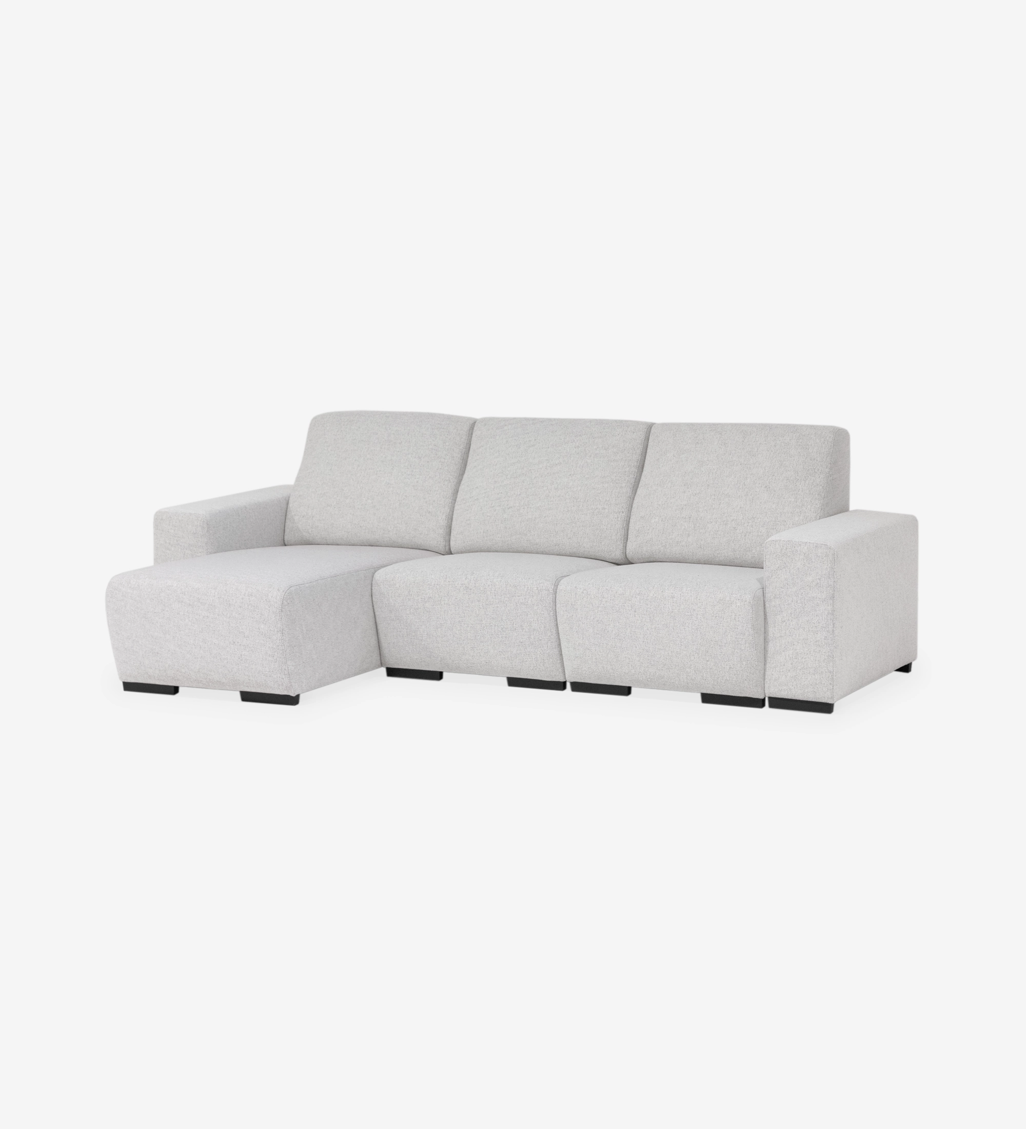 Lagos Sofa with Chaise Longue, light gray fabric with left-facing chaise