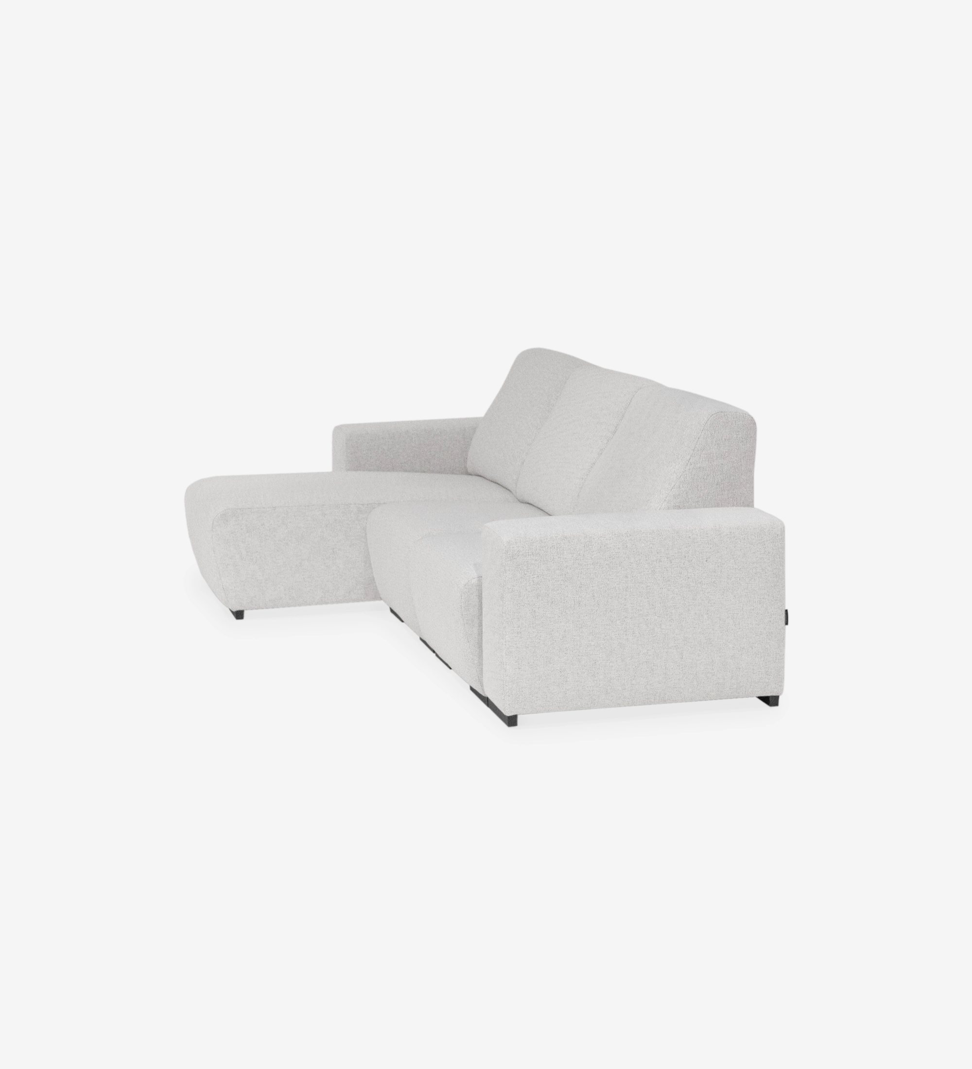 Lagos Sofa with Chaise Longue in light gray fabric with left-side chaise