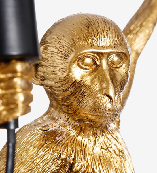  Monkey wall light in gold polyresin.