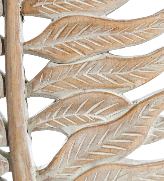 Escultura folha em madeira de albasia 