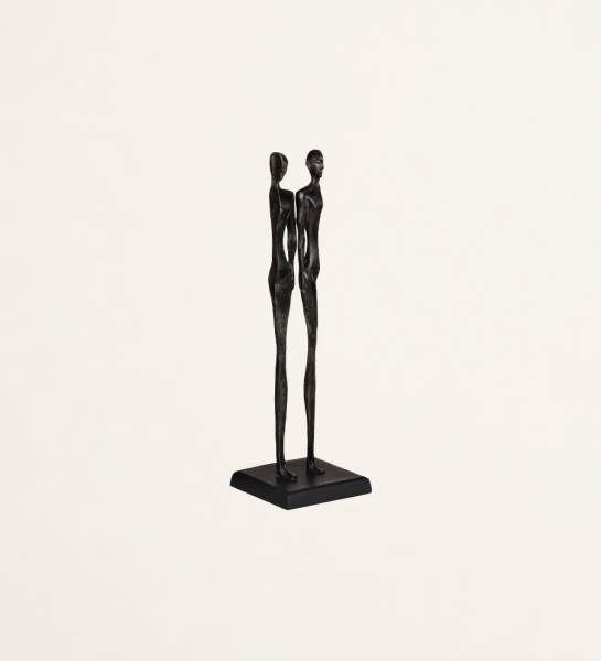 Escultura de silueta de aluminio negro