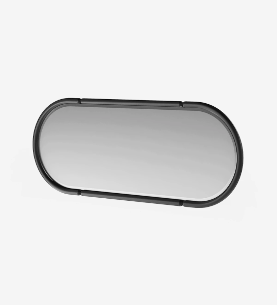 Miroir ovale laqué noir