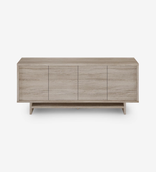 Sideboard with 4 doors and structure in decapé oak.