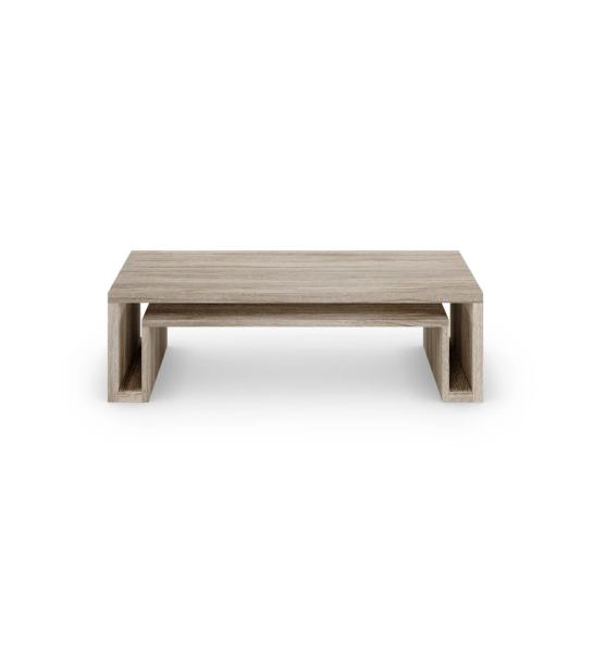 Mesa de centro Rio rectangular en roble decapé, 110 x 55 cm.