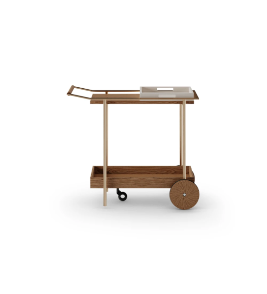Carrito té Cannes en nogal, 85 x 41 cm.