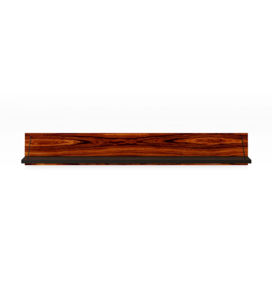 Cannes shelf in black, high gloss palissander back, 195 x 28 cm.