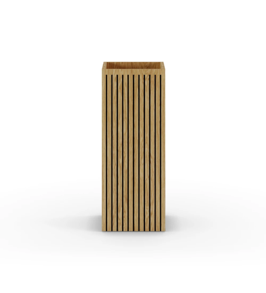 Suporte para vasos com frisos, em carvalho natural