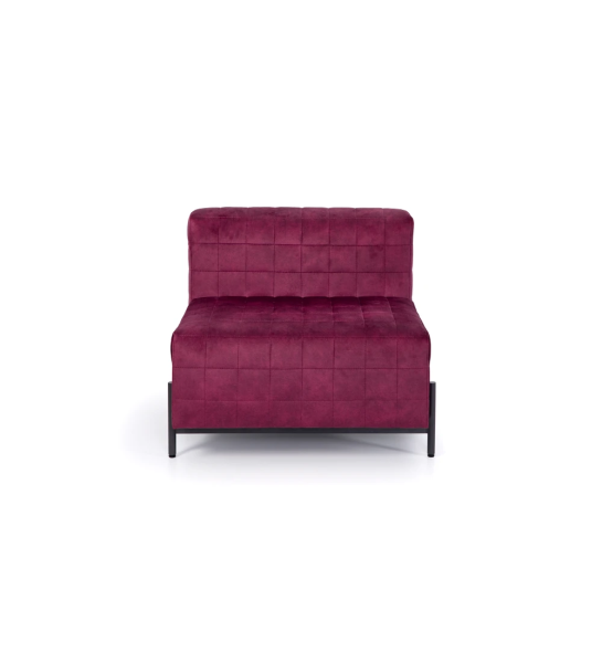 Maple Cannes recouvert en tissu violet, pieds en métal laqué noir, 85 cm.