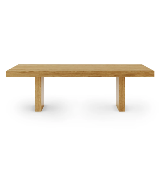 Mesa de comedor Cannes rectangular 250 x 110 cm, en roble natural.