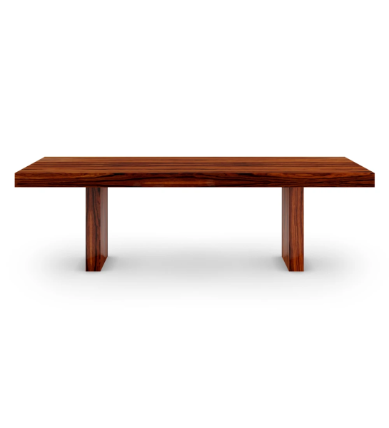 Mesa de comedor Cannes rectangular 250 x 110 cm, en palisandro alto brillo.