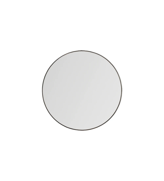 Miroir rond Oslo avec structure laquée marron foncé, Ø 45 à 90 cm.