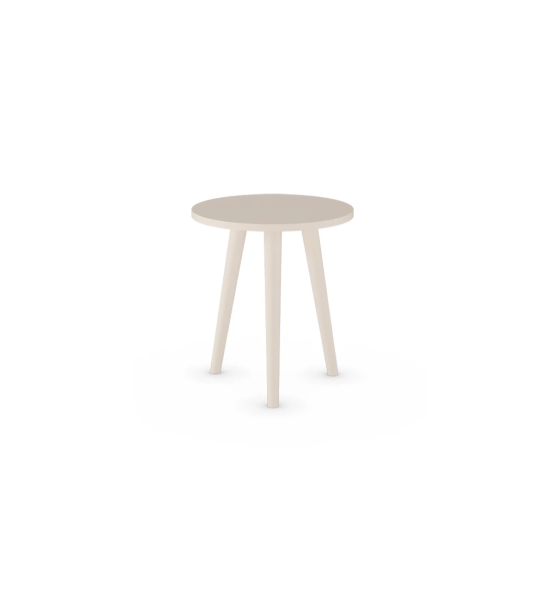 Mesa de apoio Oslo tampo redondo, lacada a pérola, Ø 45 cm.