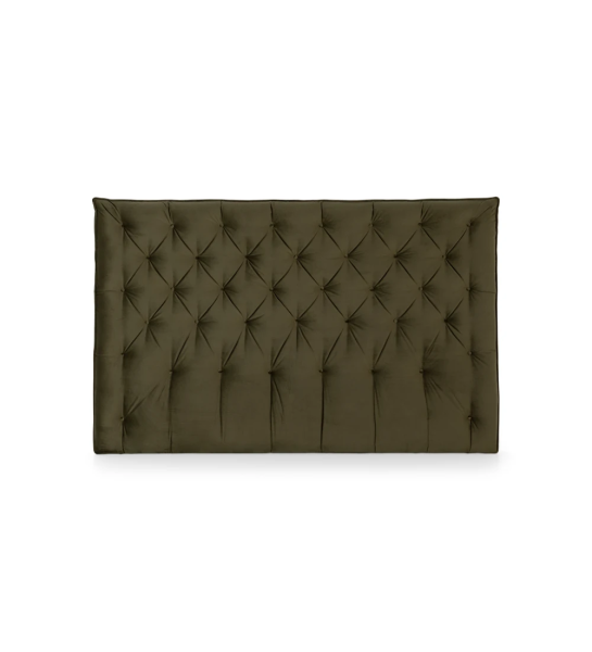 Tête de lit rembourrée en tissu.