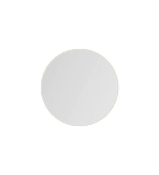 Miroir rond Oslo avec structure laquée perle, Ø 45 à 90 cm.