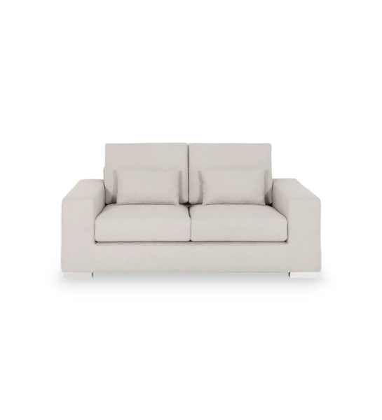 Canapé Geneve 2 places recouvert en tissu perlé, 181 cm.