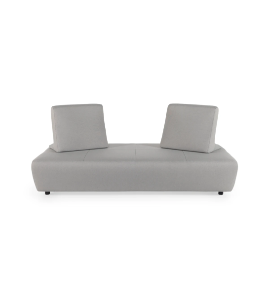 Florença sofa bed upholstered in gray fabric, removable back cushions, 200 cm.