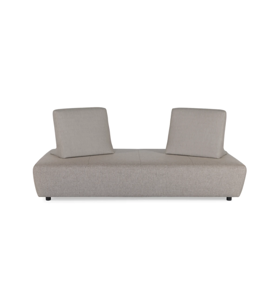 Florença sofa bed upholstered in gray fabric, removable back cushions, 200 cm.