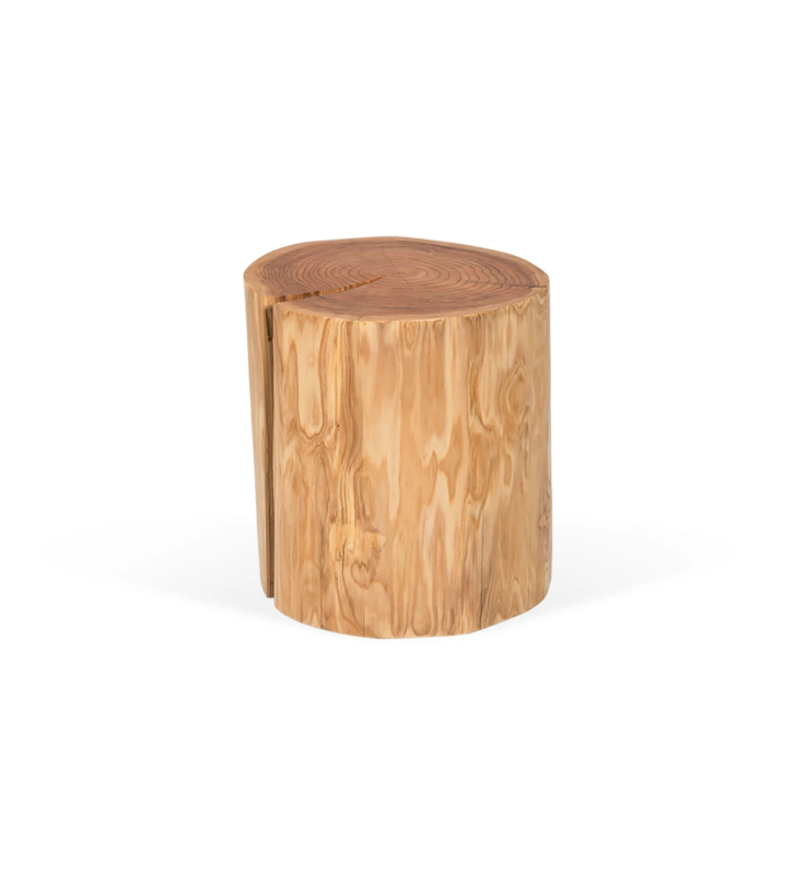 Mesa de centro Tronco alta en madera natural de cryptomeria, Ø 45 a 55 cm.