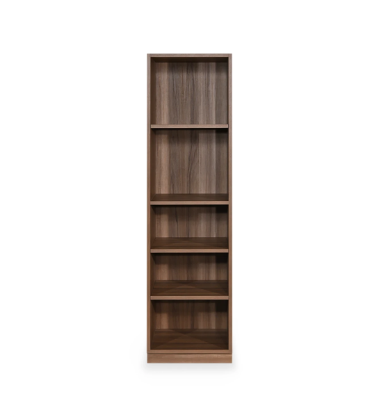 Low bookcase in walnut, with removable shelves.