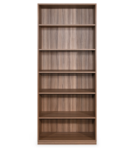 Librería alta en nogal, con estantes extraíbles.