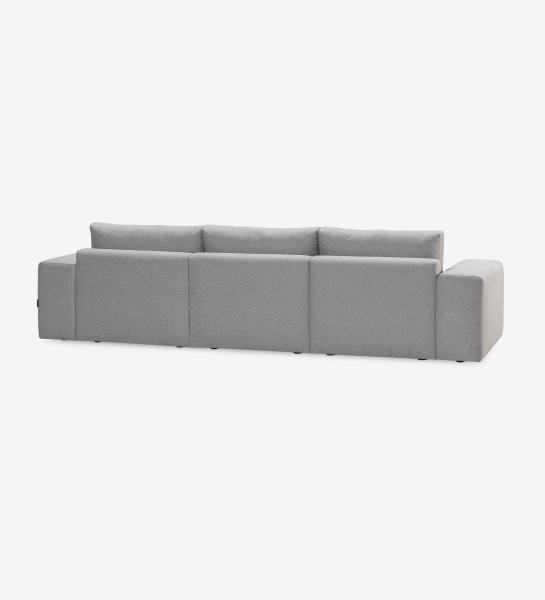 Paris 3-seater sofa upholstered in gray fabric, 296 cm.