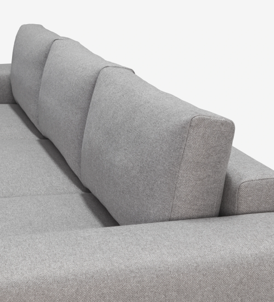 Paris 3-seater sofa upholstered in gray fabric, 296 cm.