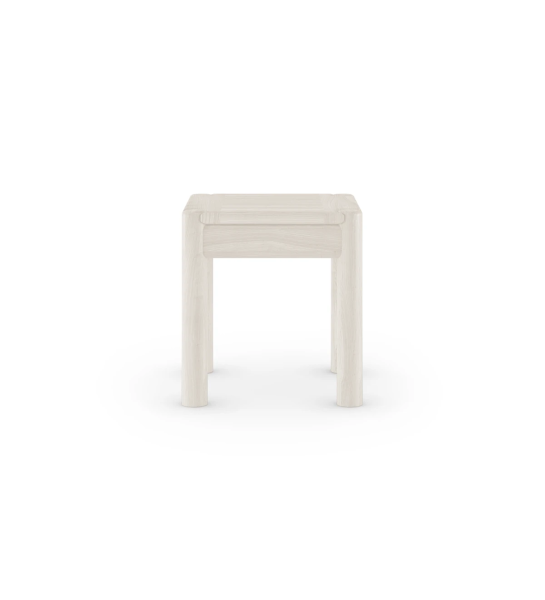 Mesa de apoio quadrada lacado pérola.