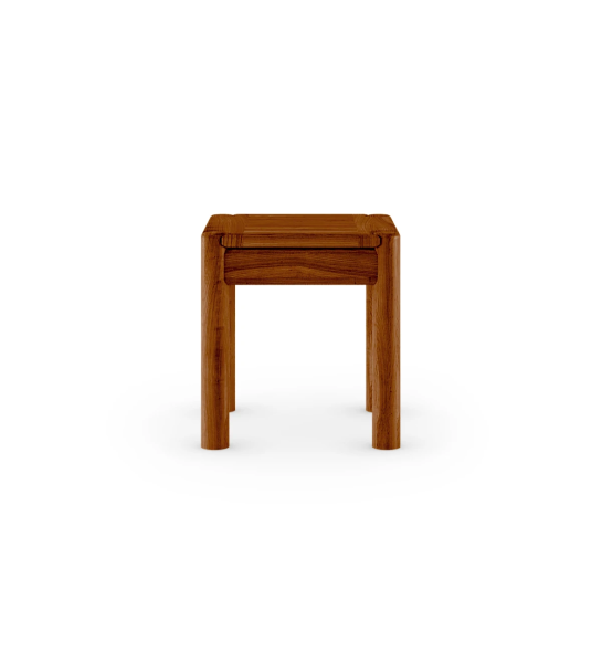 Mesa de apoio quadrada em madeira natural cor mel.