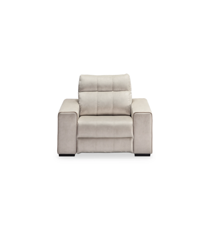 Maple Nice tapizado en tela beige, sistema relax, 125 cm.