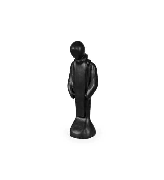 Sculpture en céramique faite à la main, noir mat.
