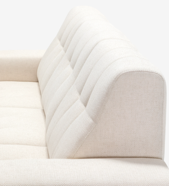 Madrid 2-seater sofa and right chaise longue, upholstered in beige fabric, 287 cm.