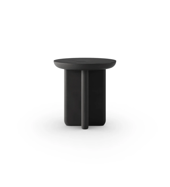 Mesa de apoio Mónaco redonda em lacado negro