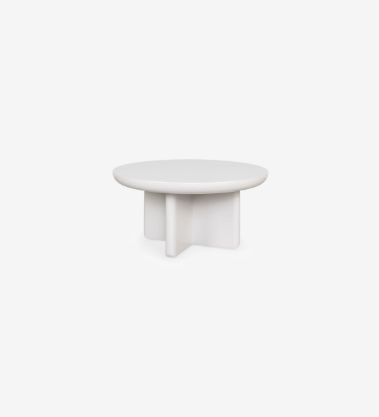 Mónaco round center table in pearl lacquer, Ø 75 cm.