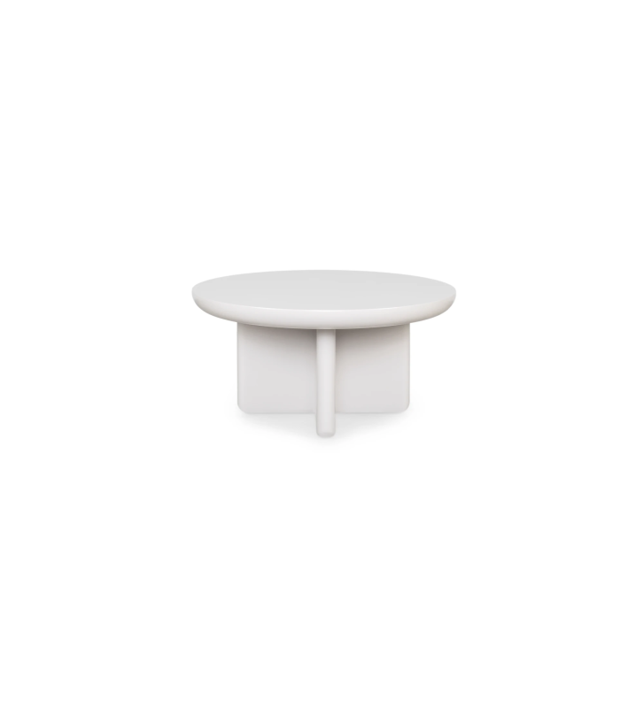 Mesa de centro Monaco lacada en perla, Ø 75 cm.