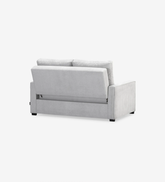 Sofá cama Lagos 2 lugares estofado a tecido light grey, almofadas de encosto amovíveis, 158 cm.