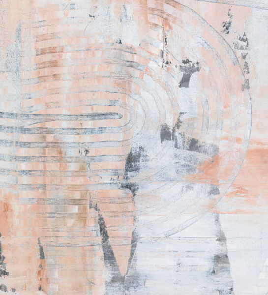 Cuadro abstracto en tonos neutros, marco de madera negro, 64 x 84 cm.