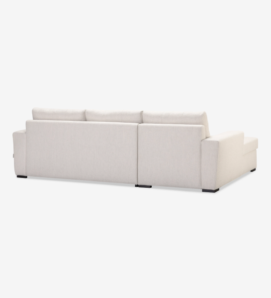 Macau 2-seater sofa bed and left chaise longue, upholstered in beige fabric, 284 cm.