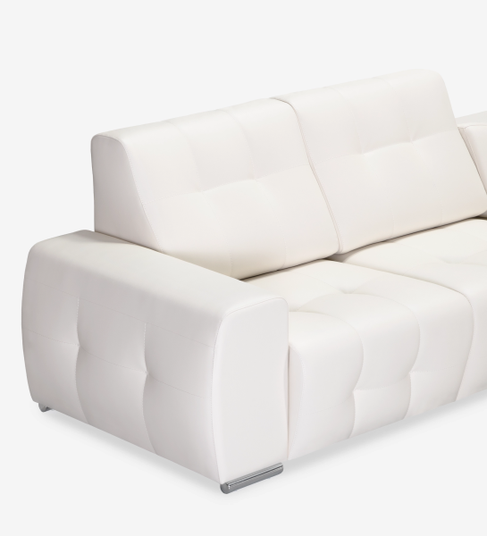 Madrid corner sofa 2+2 seats, upholstered in pearl eco-leather, 367 x 292 cm.