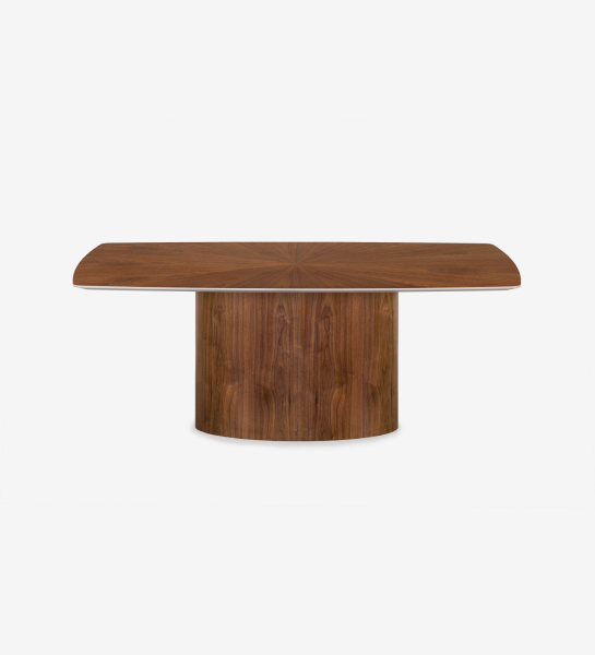 Paris rectangular dining table 180 x 100 cm, in natural walnut.