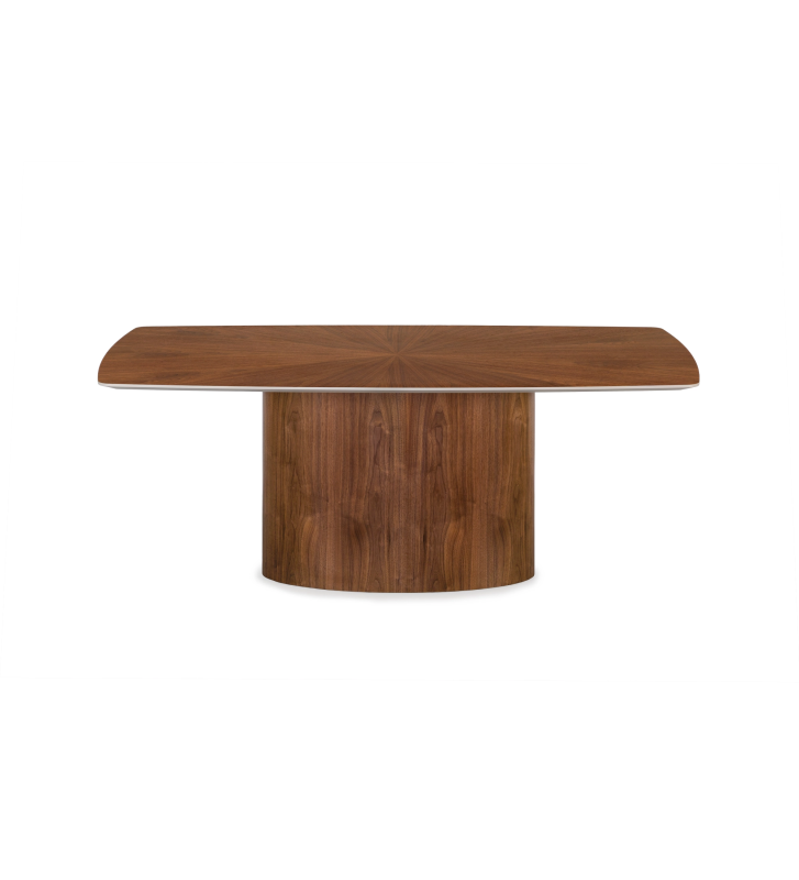 Paris rectangular dining table 180 x 100 cm, in natural walnut.
