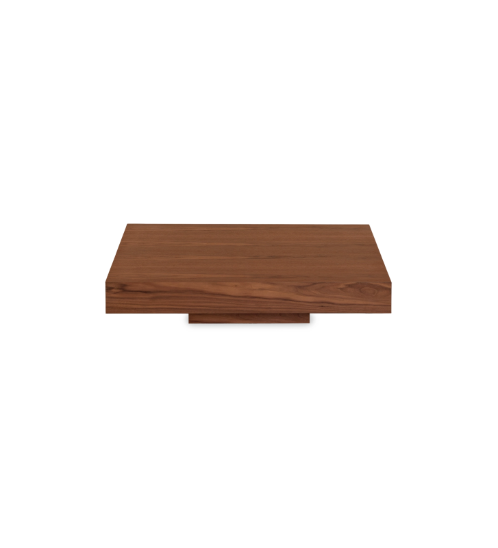 Table basse Nice carrée en noyer naturel, 90 x 90 cm.
