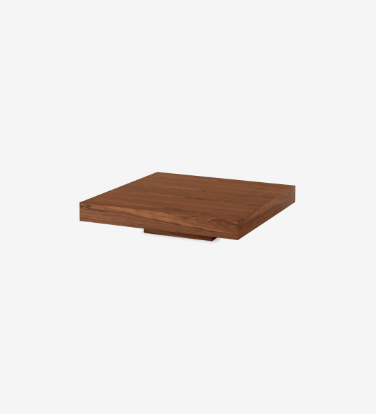 Table basse Nice carrée en noyer naturel, 90 x 90 cm.