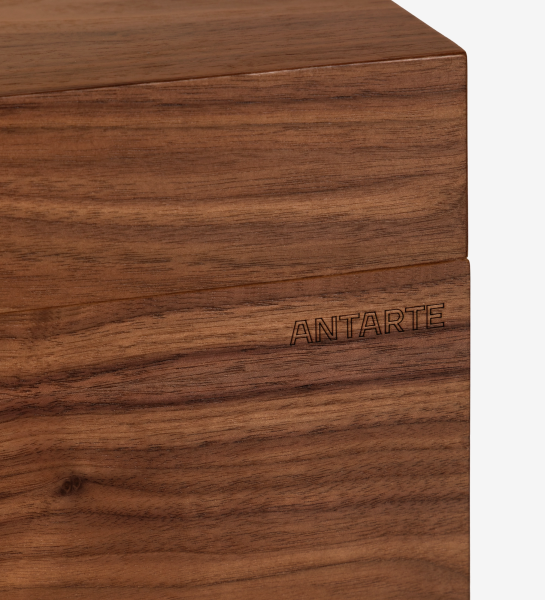 Nice square center table, 2 natural walnut tops, 90 x 90 cm.