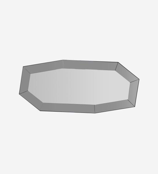 Miroir abstrait avec bordure grise.