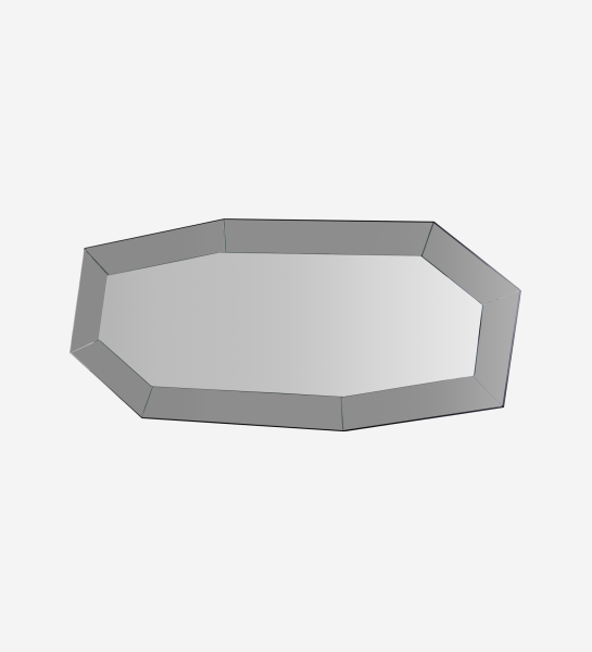 Miroir abstrait avec bordure grise.