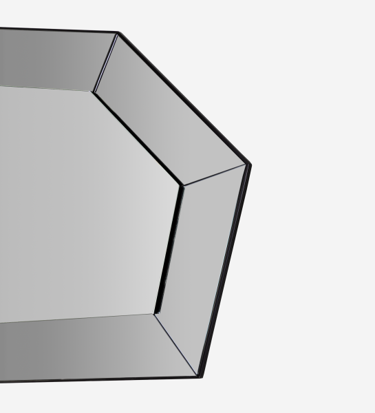 Miroir abstrait avec bordure grise.