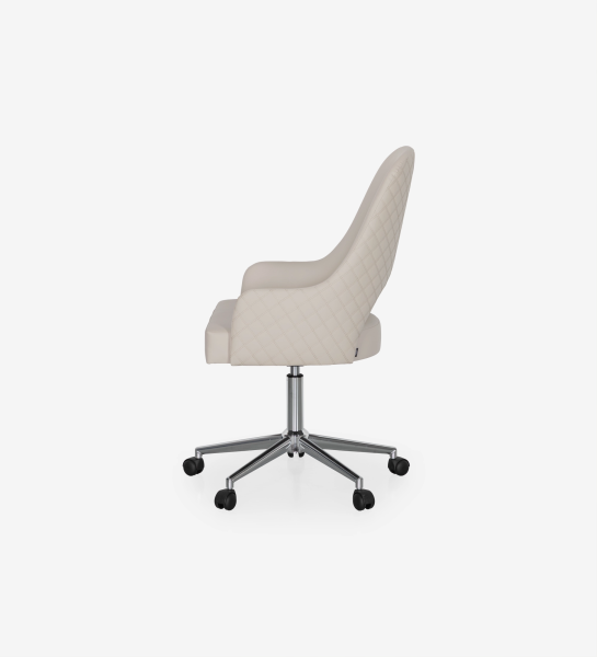  Pivotant, recouvert de tissu beige