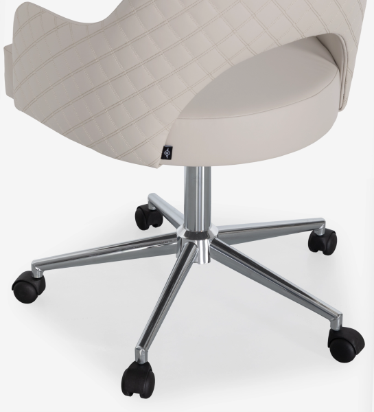  Pivotant, recouvert de tissu beige