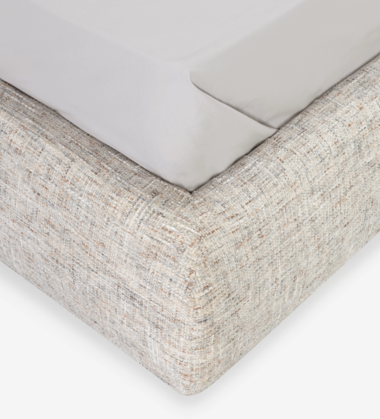 Coin de lit double Paris rembourré beige avec matelas