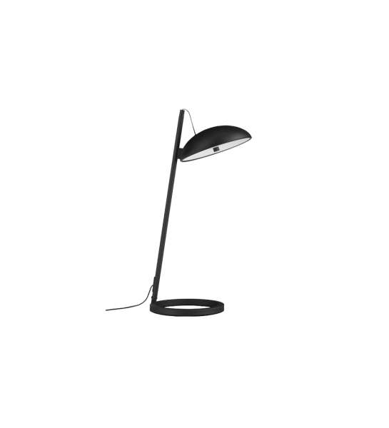 Table lamp with structure in black aluminum.